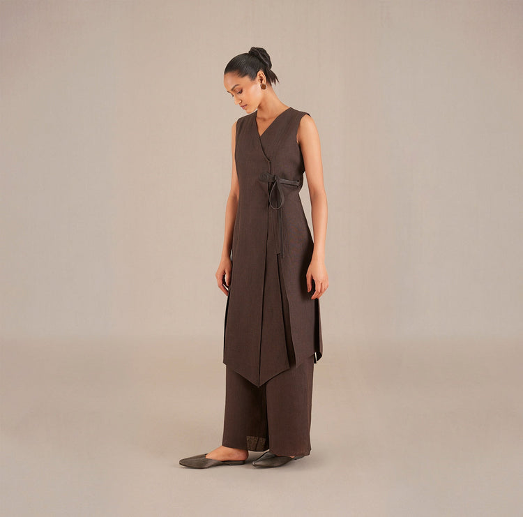 Nailah Tunic Set - Dark Brown