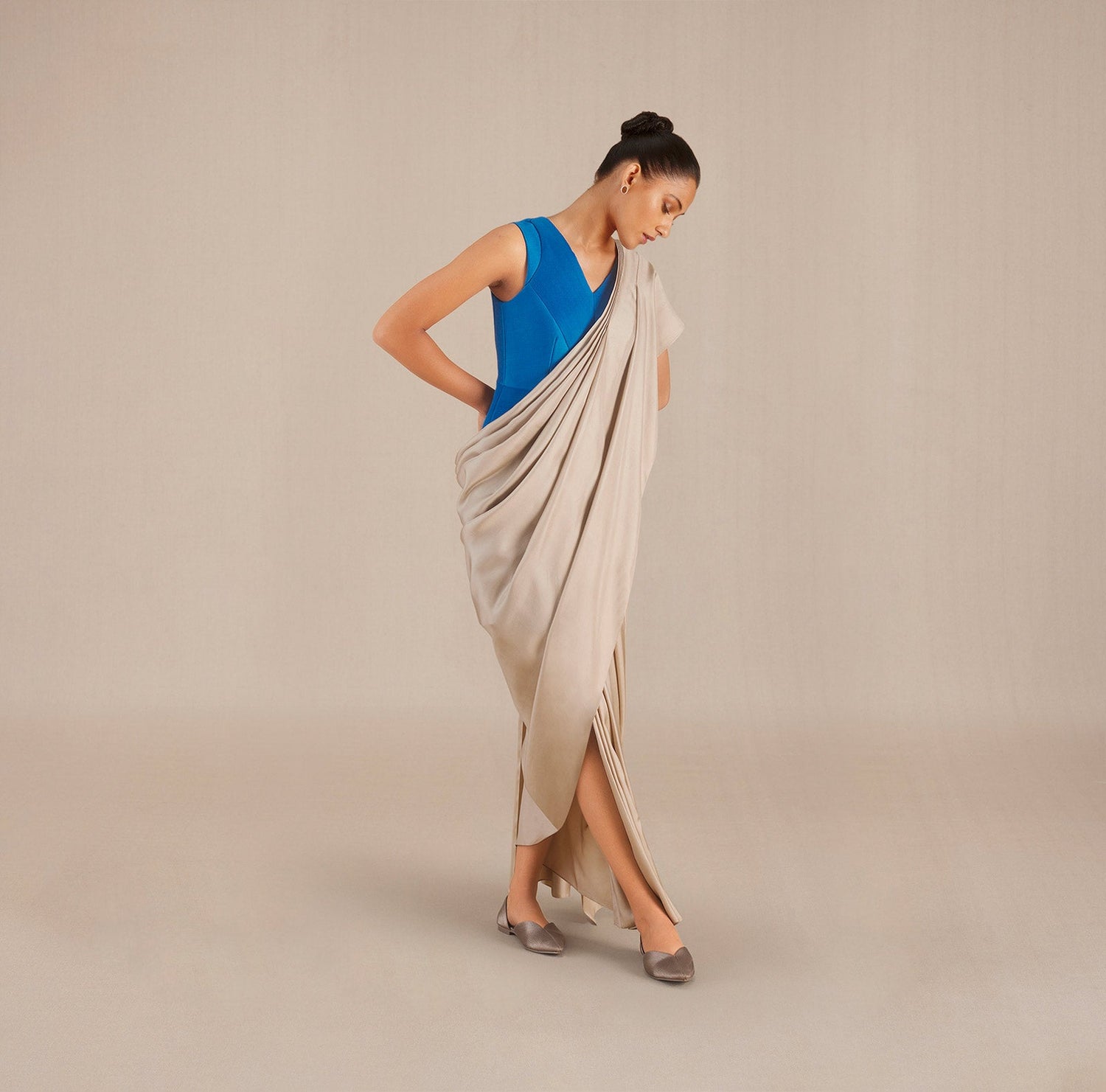 Naziha Saree - Beige