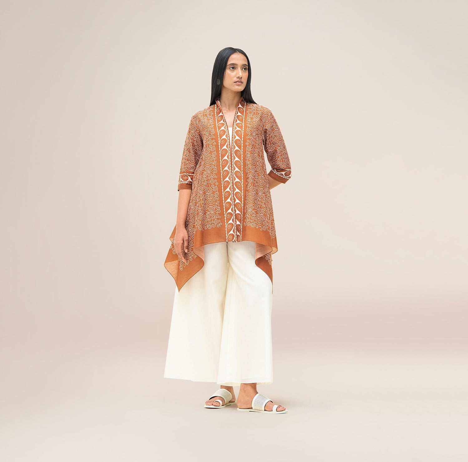  Chanderi Deora Throw – Beige
