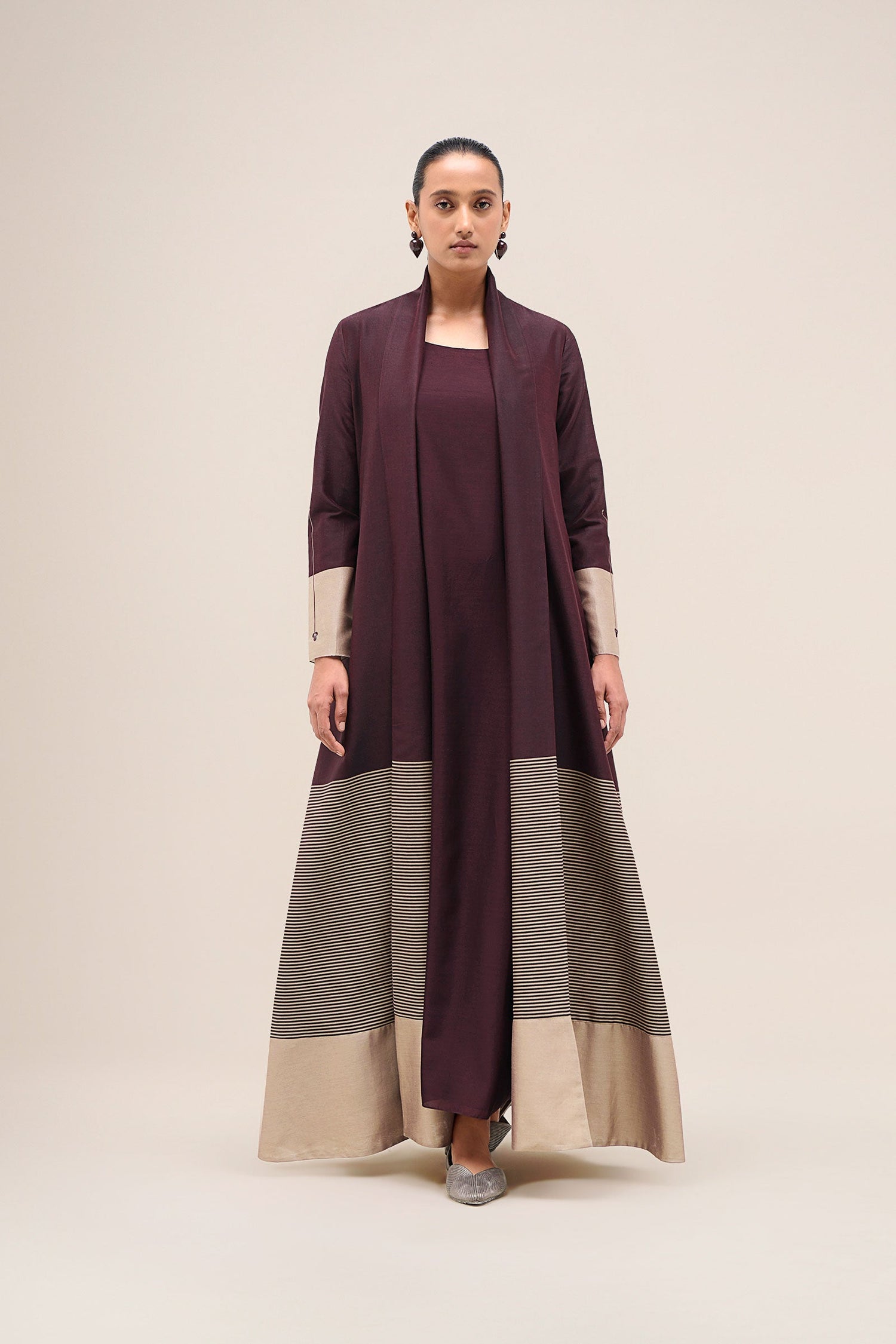  Chanderi Aziza Abaya Set – Red