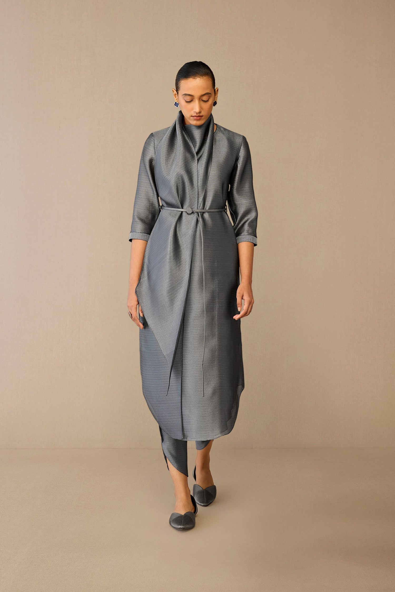  Brocade Avaia Tunic Set – Grey
