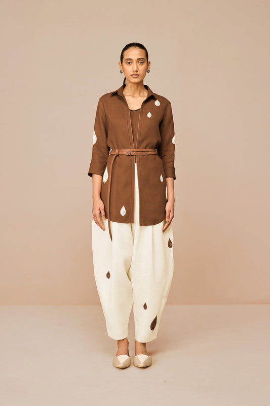 Linen Solene Shirt Set – Brown