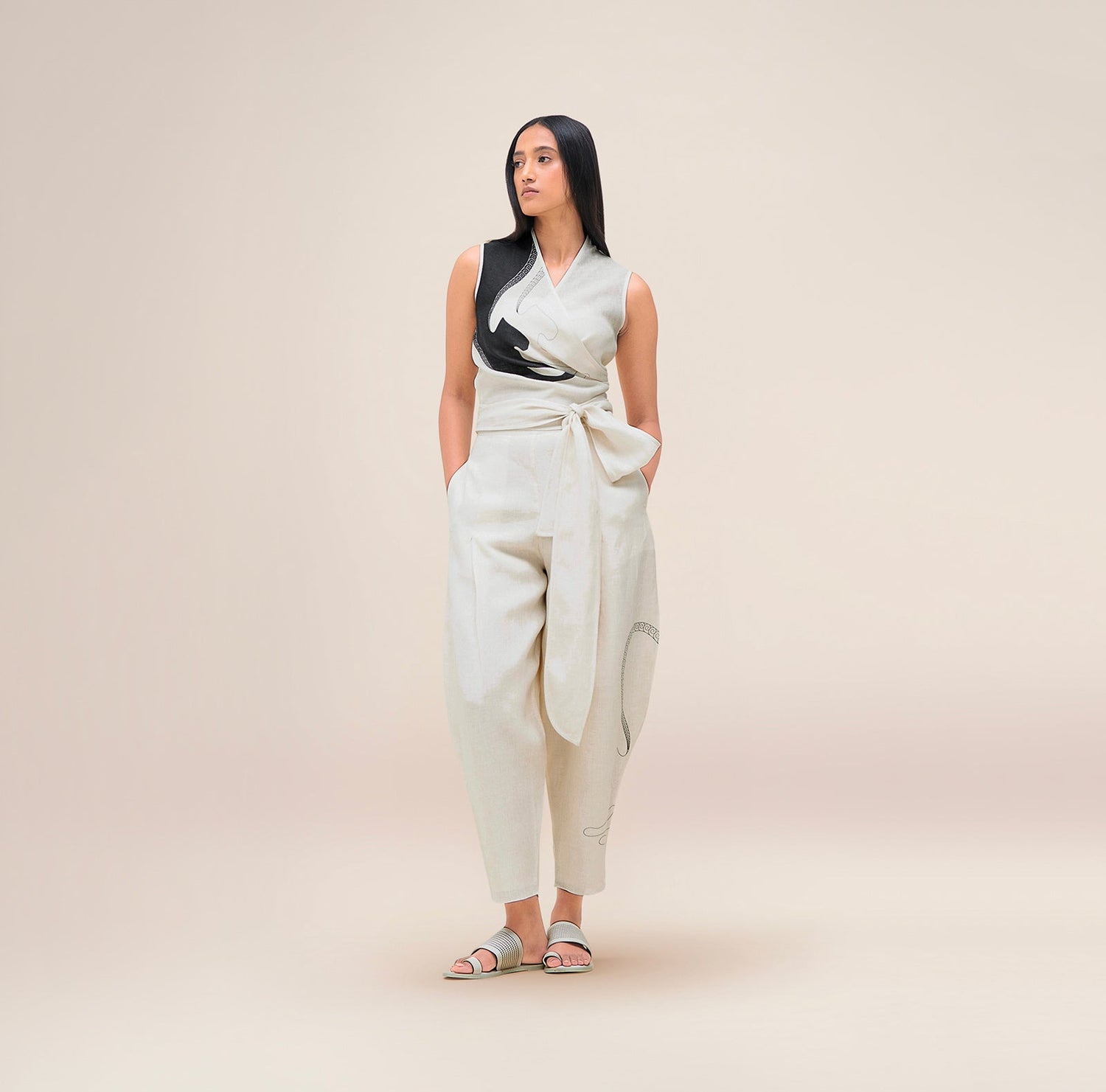  Linen Robin Top Set – Ivory