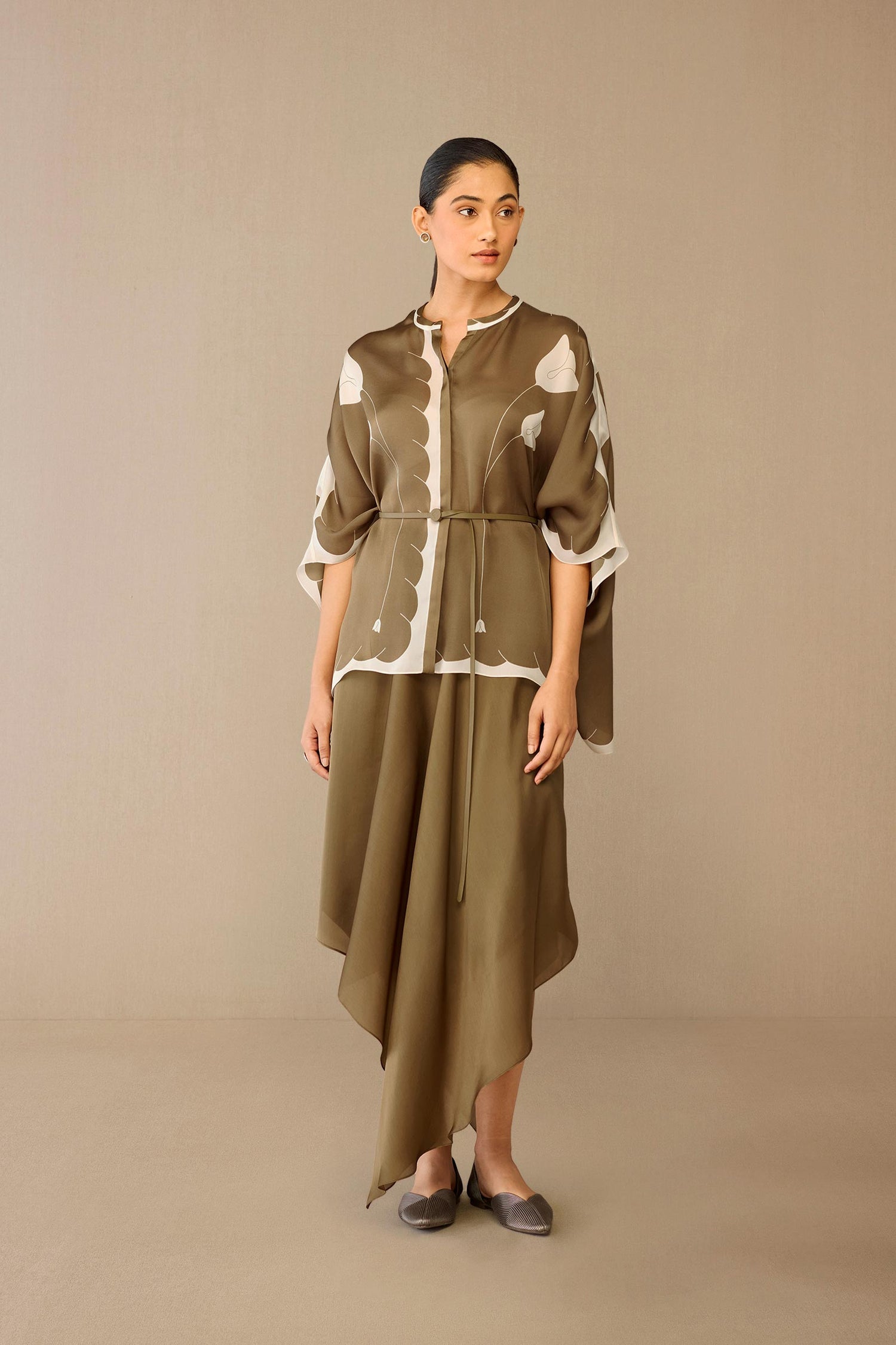  Organza Refa Shirt Set – Grey
