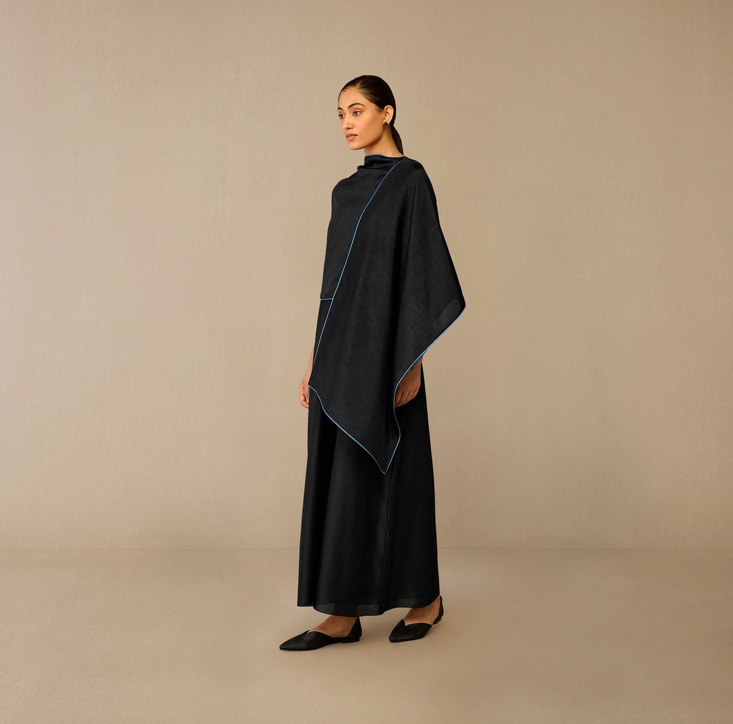  Chanderi Zeya Scarf – Black