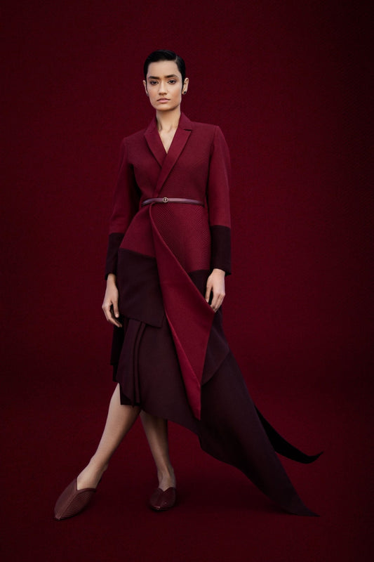 Wool Syrah Jacket Set – Red