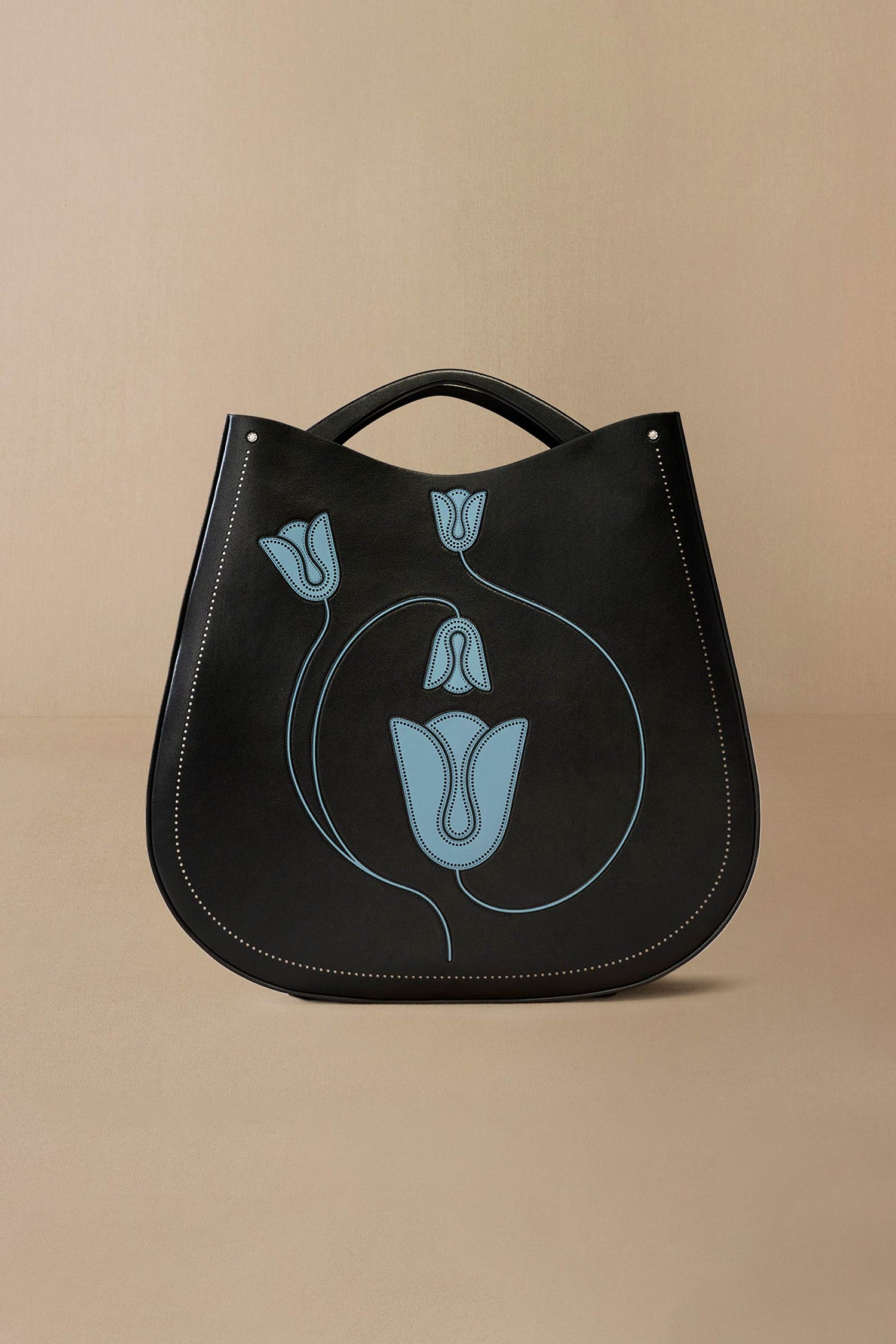  Faux Leather Mesina Tote Bag – Black