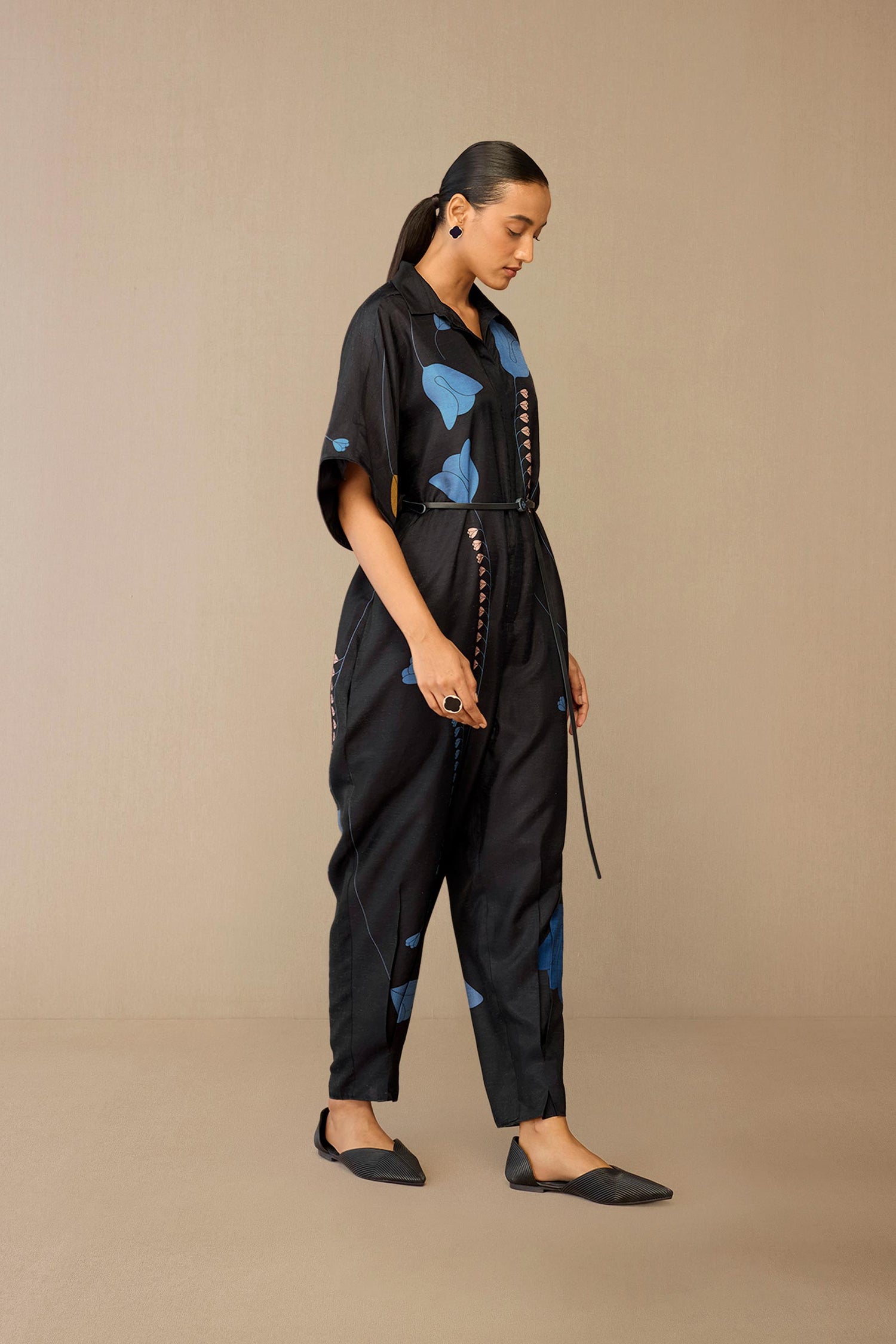  Silk Romillie Jumpsuit – Black