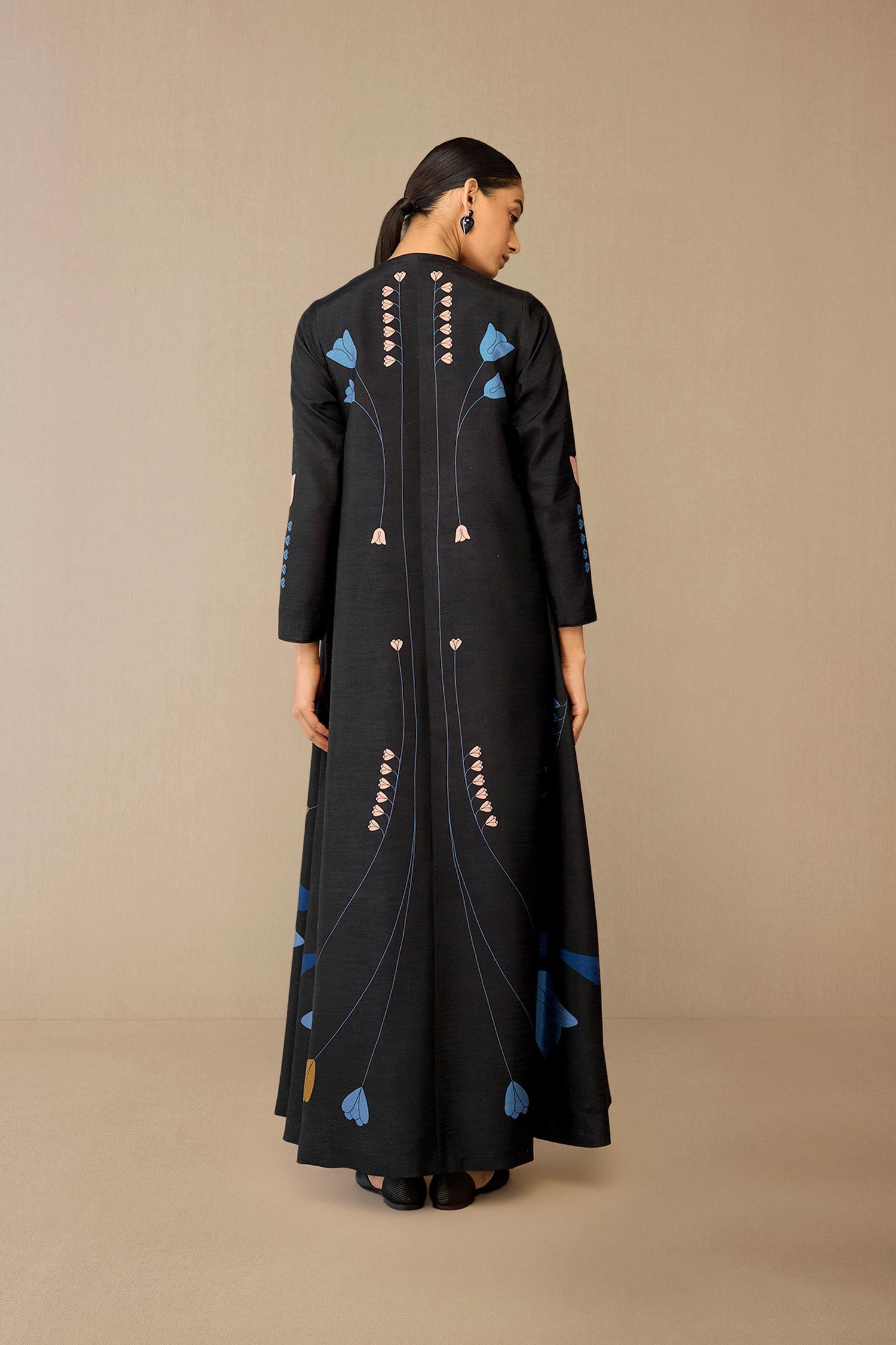  Silk Fiza Abaya Set – Black