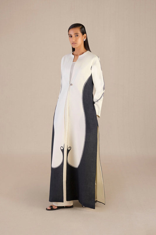 Linen Ifza Jacket Set – Black