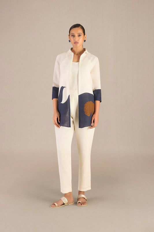 Linen Tara Shirt Set – Blue