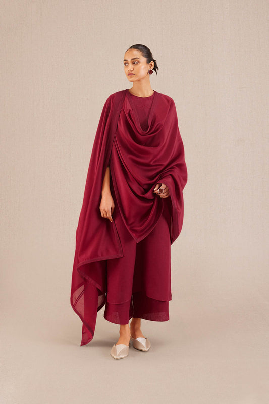 Linen Inaya Kurta Set – Red