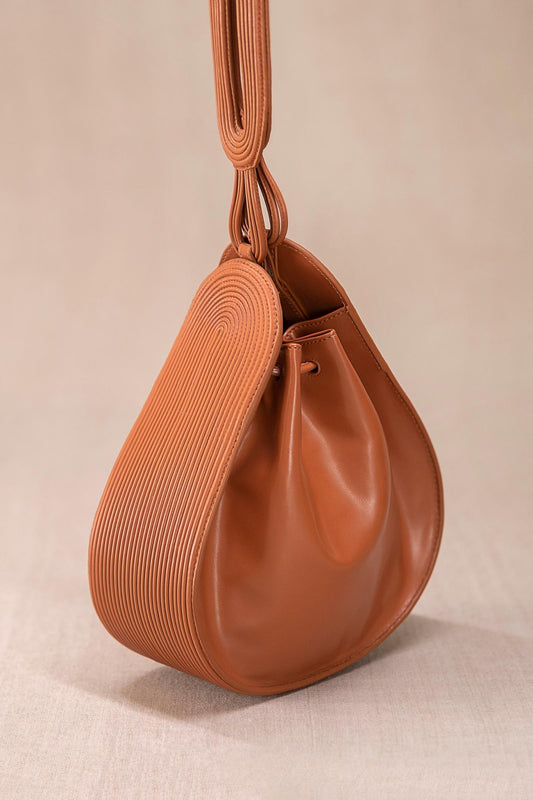 Leather Razia Bucket Bag – Orange