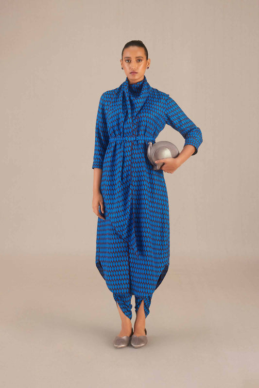 Silk Syah Tunic Set – Blue
