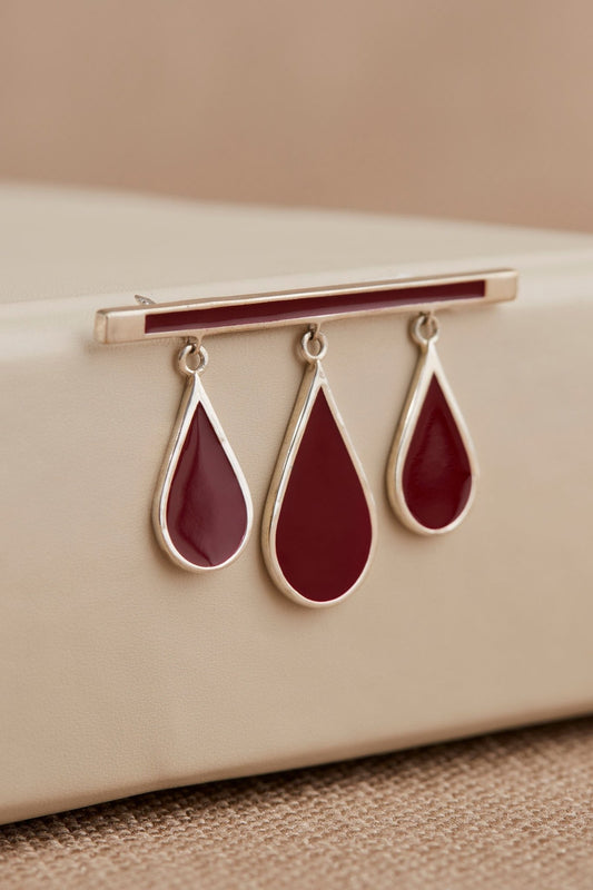 Enamel Stella Brooch – Red