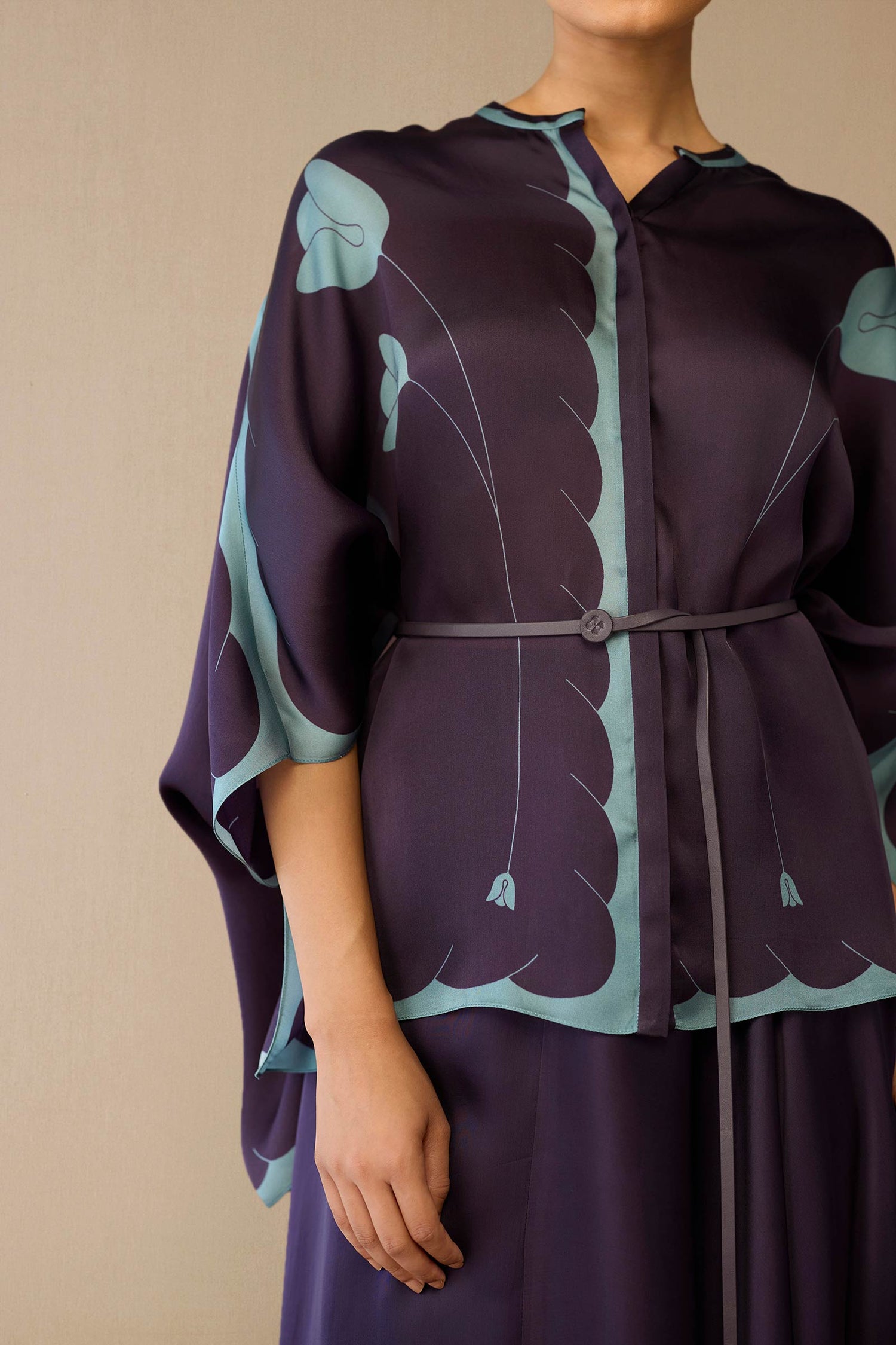 Organza Refa Shirt Set – Purple
