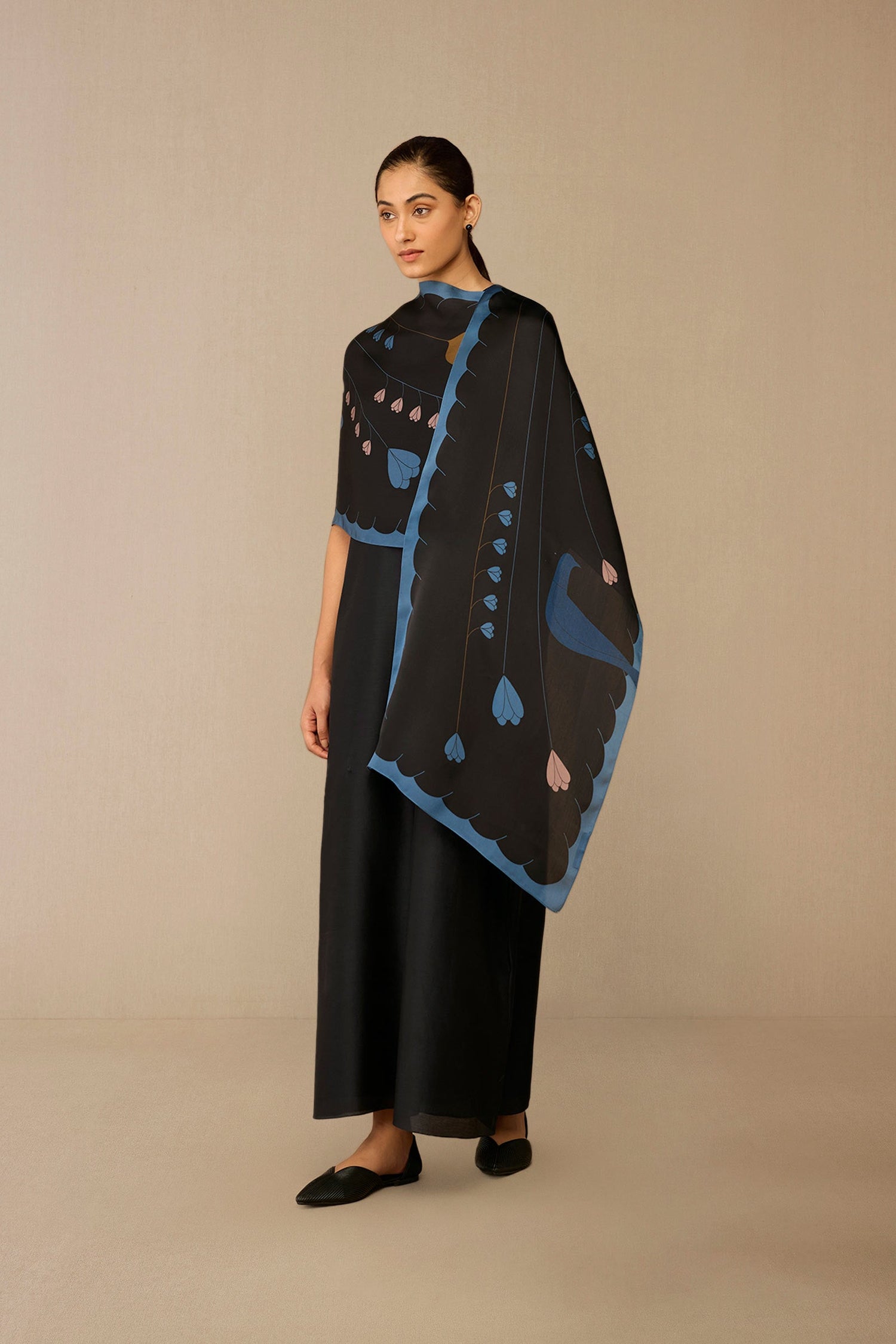  Organza Arham Scarf – Black