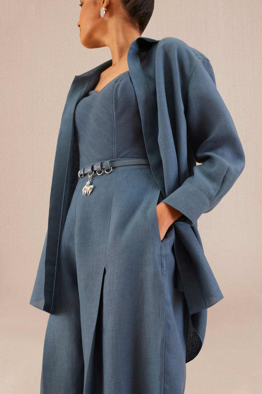 Linen Elizah Co-ord Set – Blue