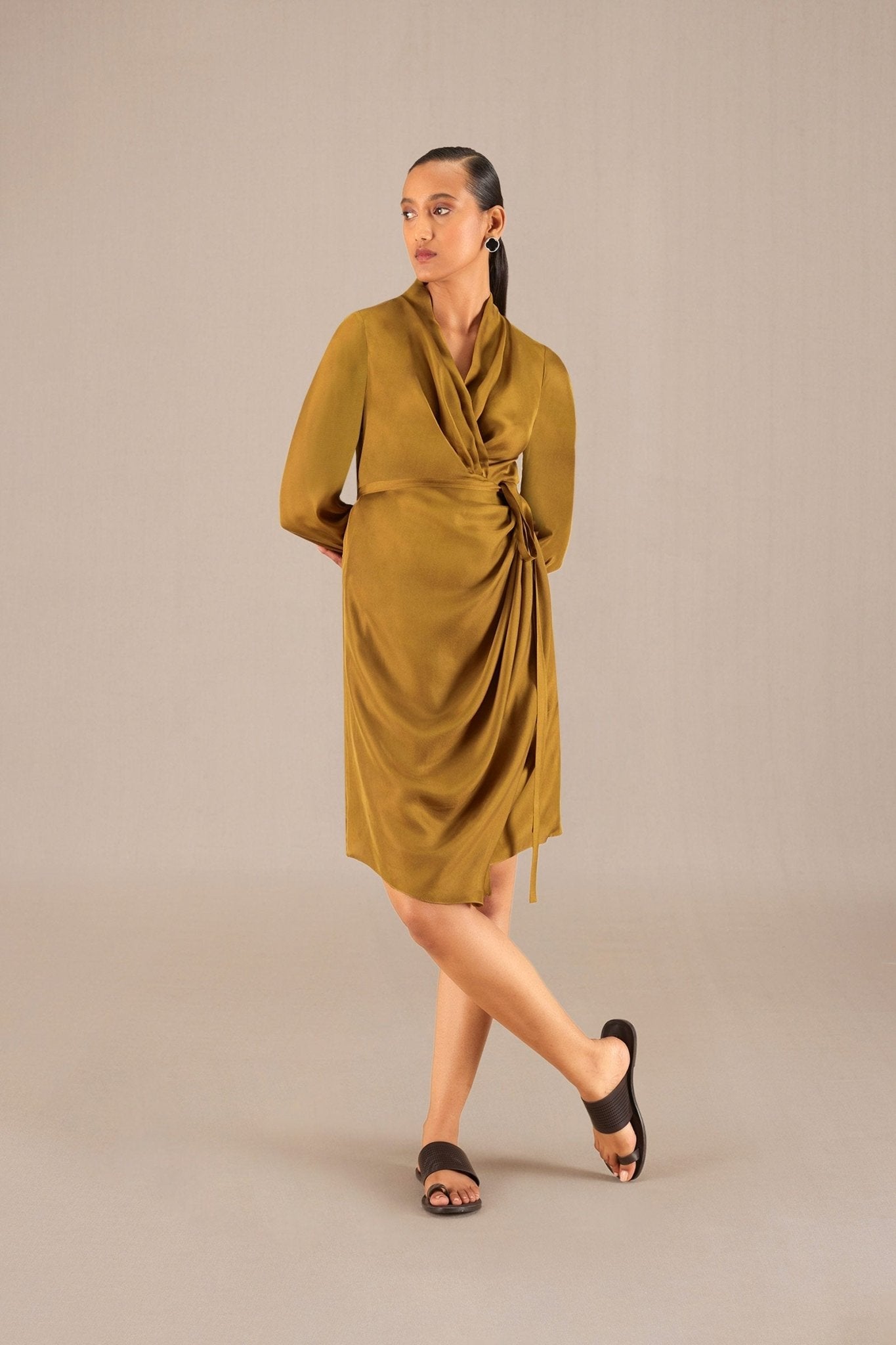 Neesa Short Dress - Camel 