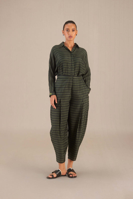 Silk Anahat Shirt Set – Green