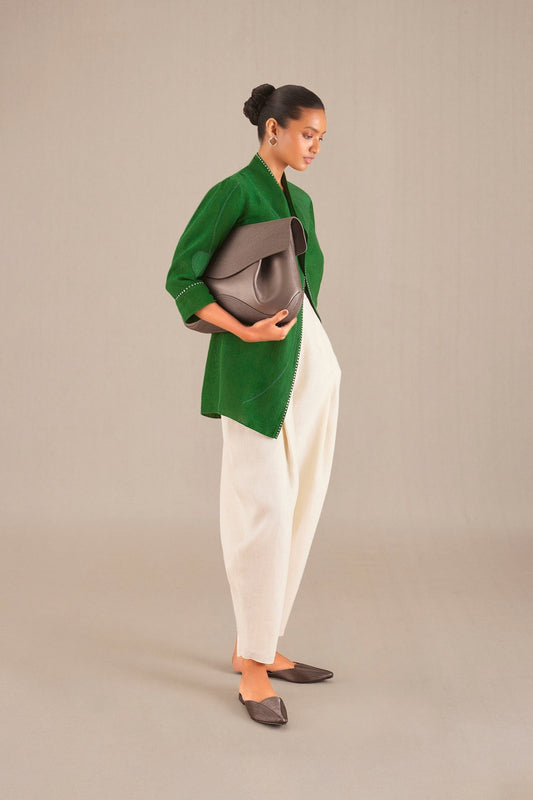 Linen Firuzeh Jacket Set – Green
