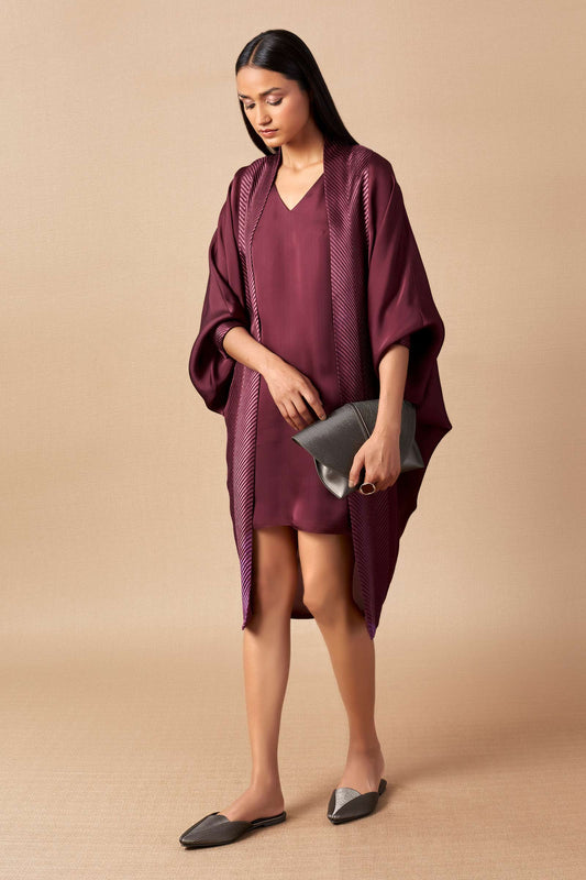 Organza Myrah Cape Set – Purple