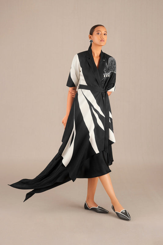 Organza Suha Jacket Set – Black