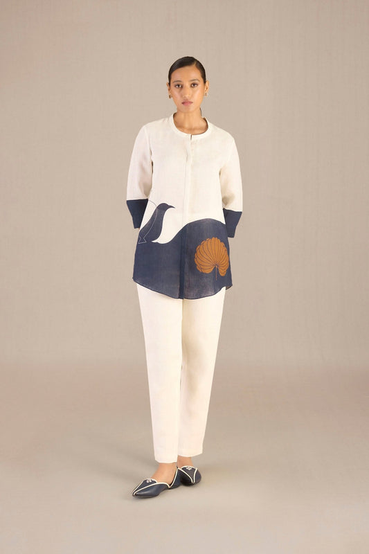 Linen Lubnah Shirt Set – Blue