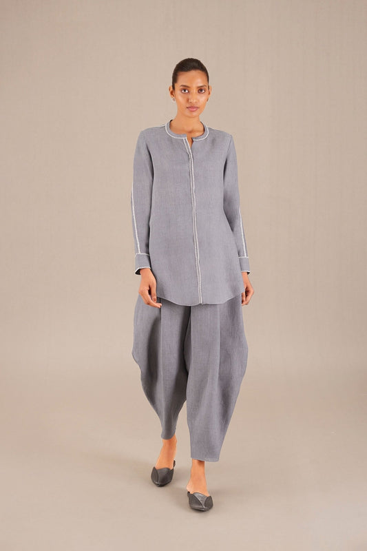 Linen Sarah Shirt Co-ord Set – Grey