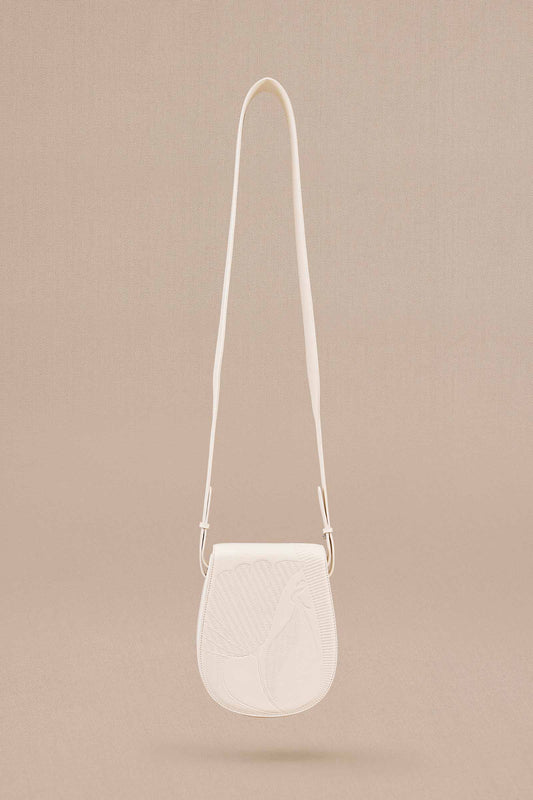 Faux Leather Zyna Sling Bag – Ivory