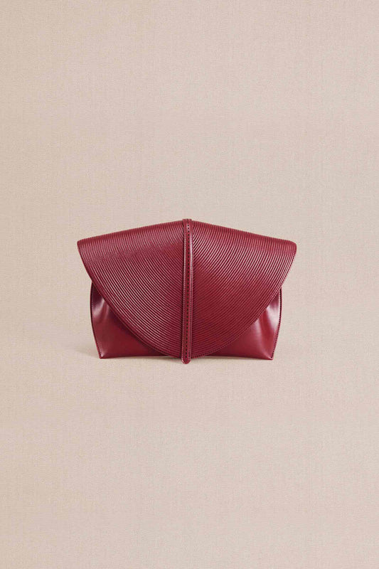 Faux Leather Myah Clutch – Red