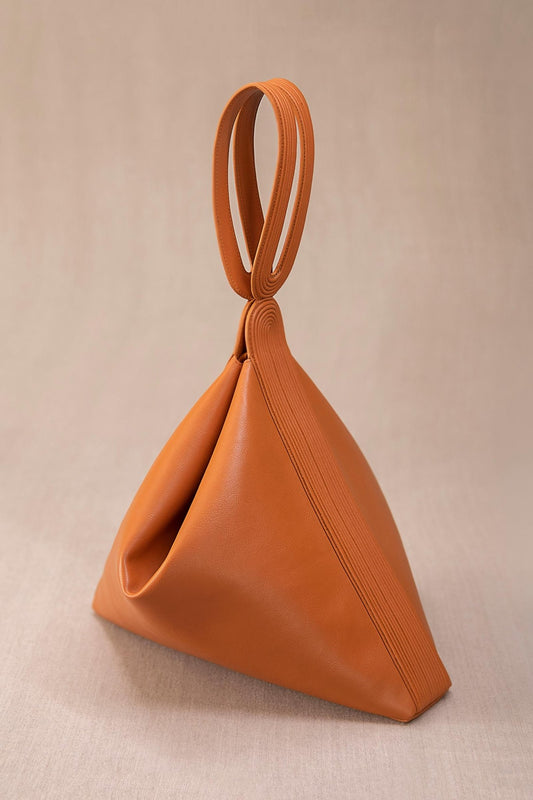 Leather Aqida Bucket Bag – Orange