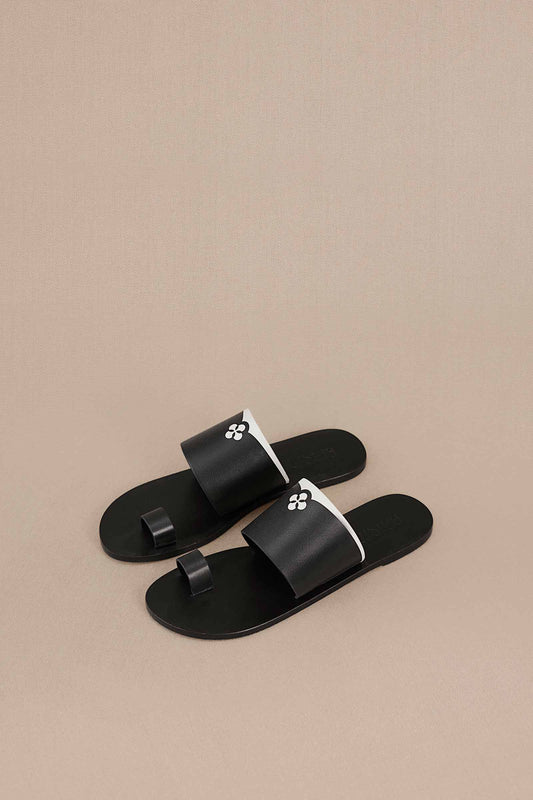 Faux Leather Emira Slip-ons – Black