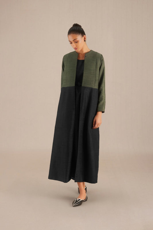 Silk Tahira Jacket Set – Green
