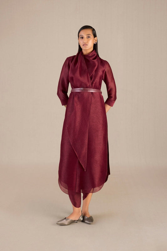 Silk Erum Tunic Set – Red