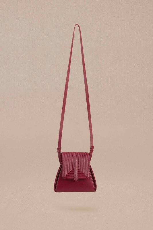 Faux Leather Naia Shoulder Bag – Red