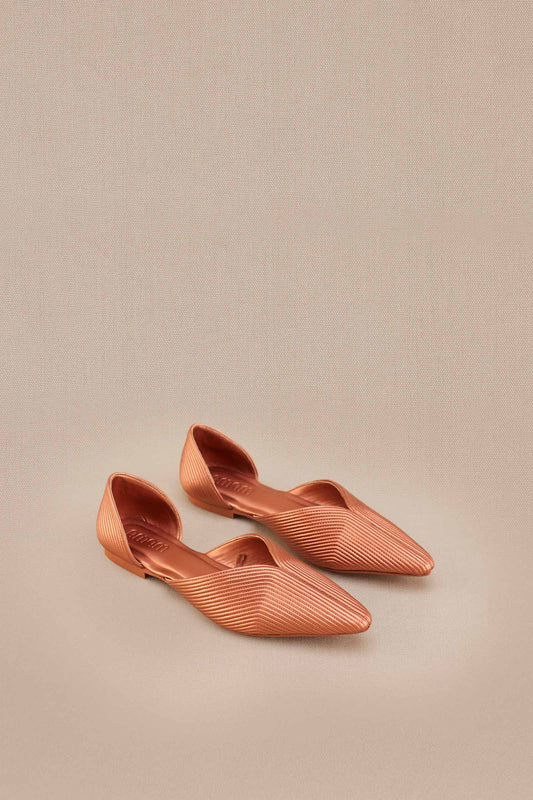 Faux Leather Zahra Point-toe Flats – Metallics