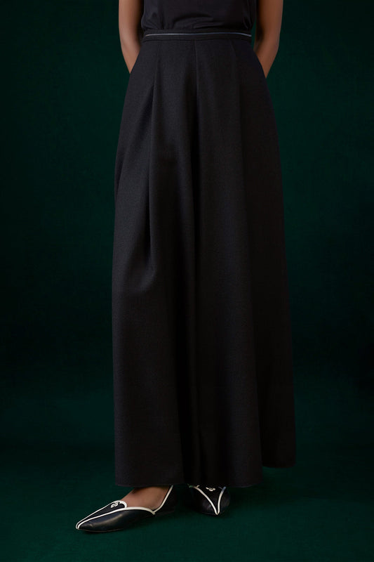 Wool Ifrah Palazzo – Black