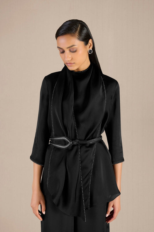 Organza Kahira Shirt Set – Black