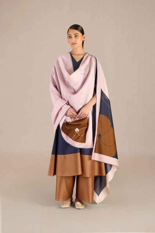 Chanderi Keira Kurta Set – Blue
