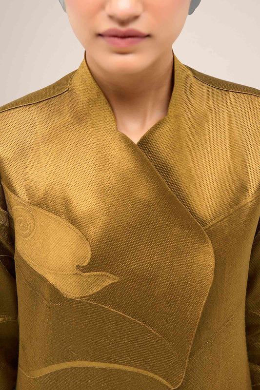 Chanderi Mona Jacket Set – Yellow