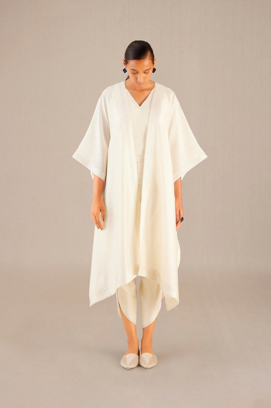 Chanderi Sefa Cape Set – Ivory