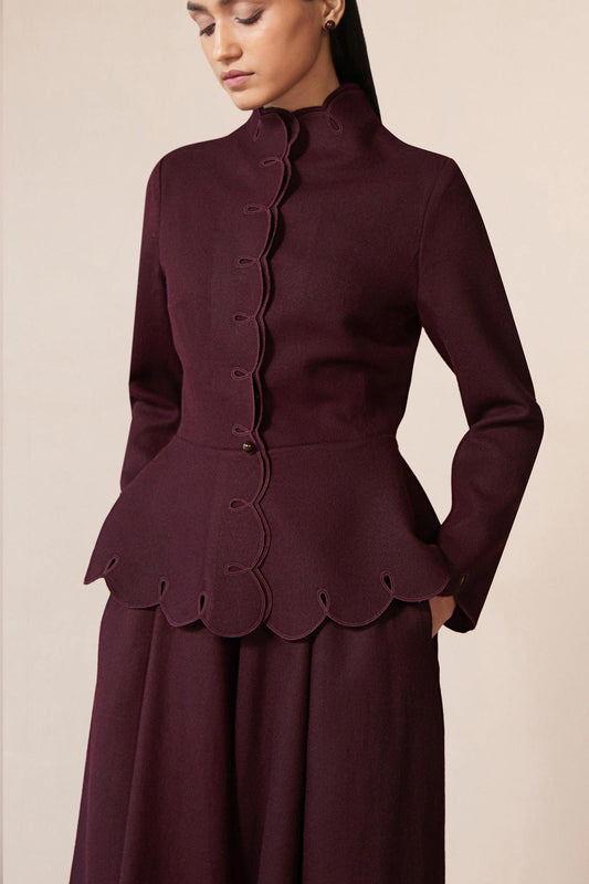 Wool Medha Jacket Set – Red