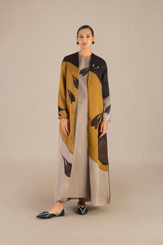 Chanderi Zaila Cape Set – Beige