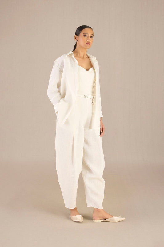 Linen Elizah Shirt Set – Ivory