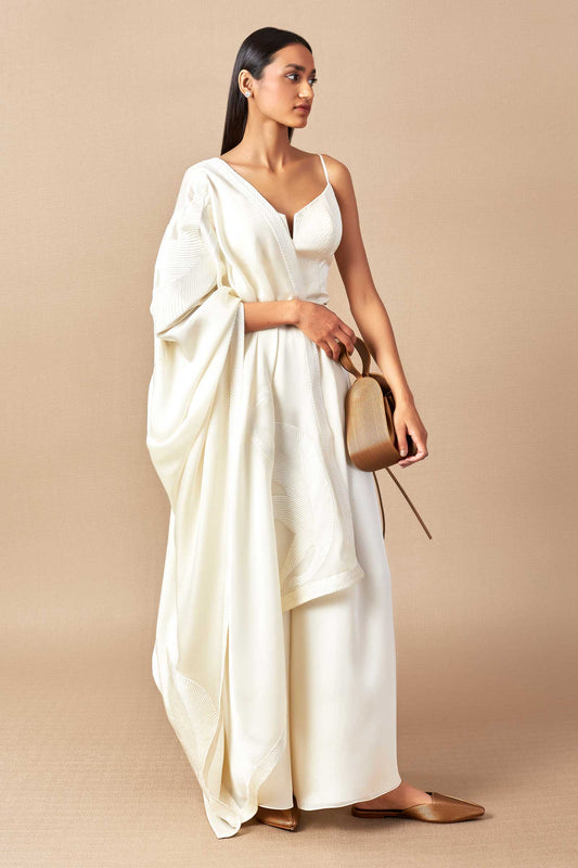 Organza Saira Kurta Set – Beige