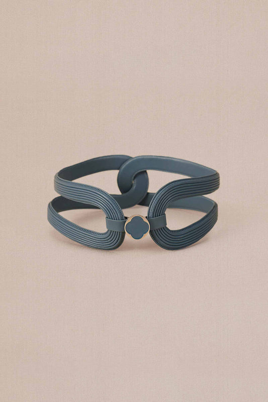 Faux Leather Zina Belt – Blue