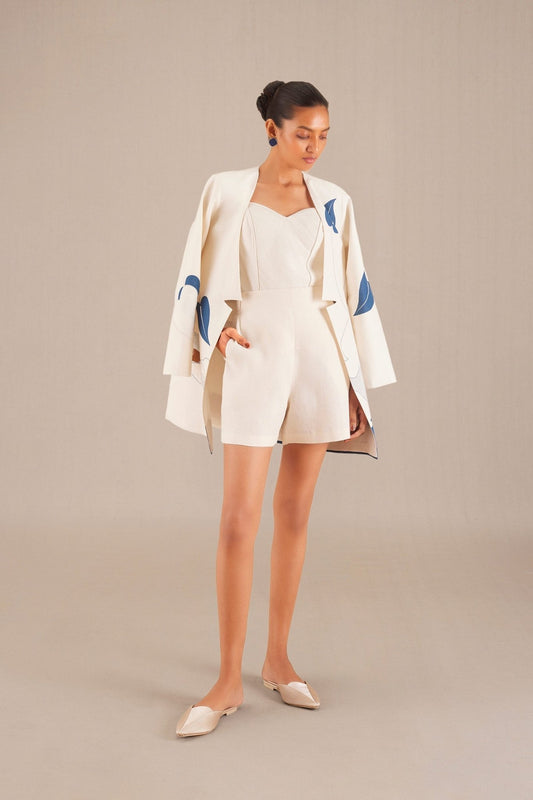 Silk Amira Jacket Set – Ivory