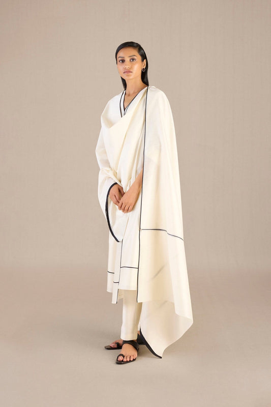 Chanderi Yaira Kurta Set – Ivory