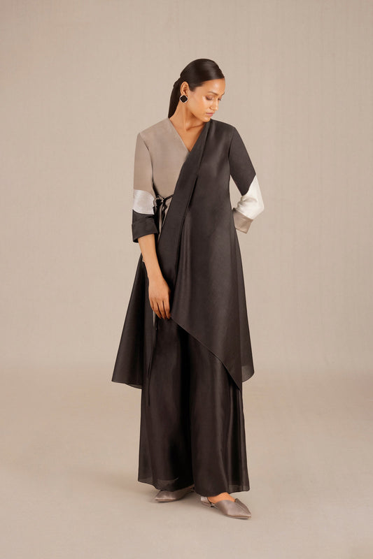 Chanderi Kafiya Tunic Set – Brown